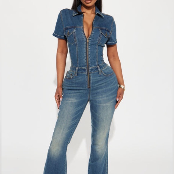 Ed Hardy: Denim Jumpsuit With Skull Tattoo (Nwt)
